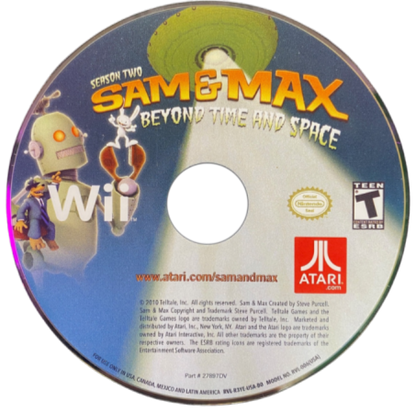 Sam & Max: Season Two - Beyond Time and Space – Nintendo Wii (Wii) episodic point-and-click adventure comedy video game disc