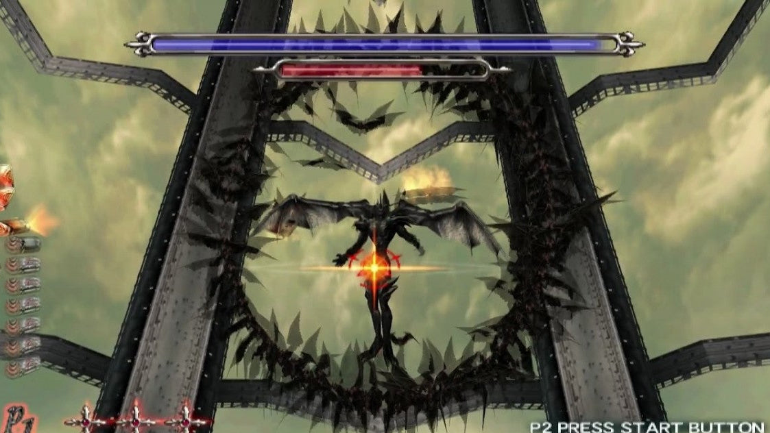 Vampire Night PS2 Sony PlayStation 2 arcade light gun shooter Namco rail shooter GunCon compatible vampire hunting combat gothic horror setting fast paced shooting stages co op arcade gameplay retro gaming PlayStation 2 software video game title gameplay
