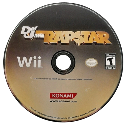 Def Jam Rapstar disc for Nintendo Wii (Wii) video game