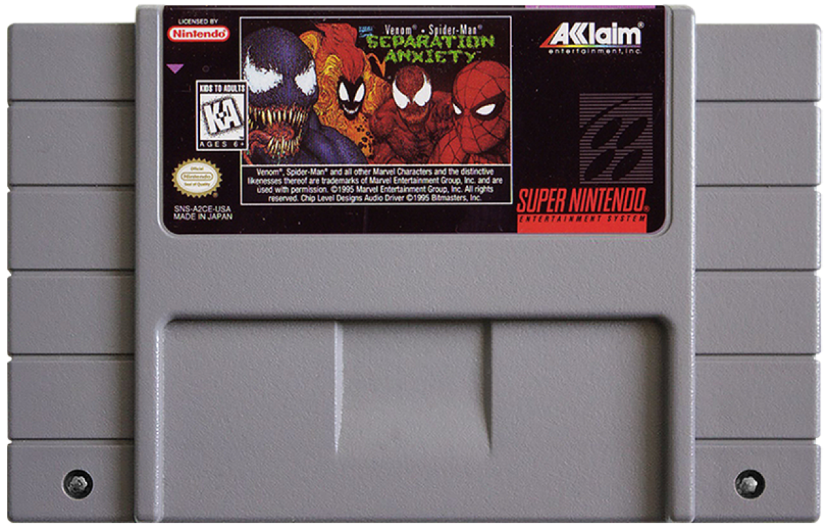 Separation Anxiety SNES game cartridge for the Super Nintendo system.