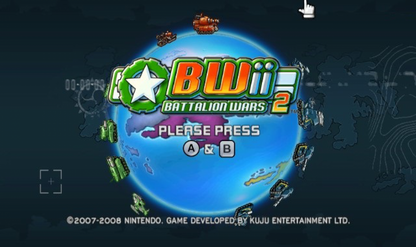 Battalion Wars 2 title screen art for Nintendo Wii (Wii) video game