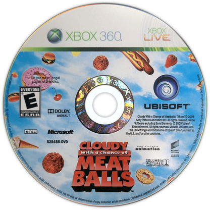 Cloudy with a Chance of Meatballs disc for Xbox 360 (X360) action-adventure movie tie-in video game