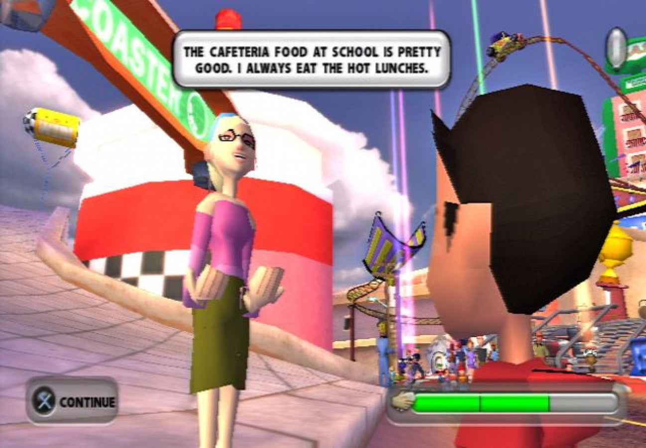 Thrillville Off The Rails – PlayStation 2 (PS2) video game gameplay, theme park management and simulation.