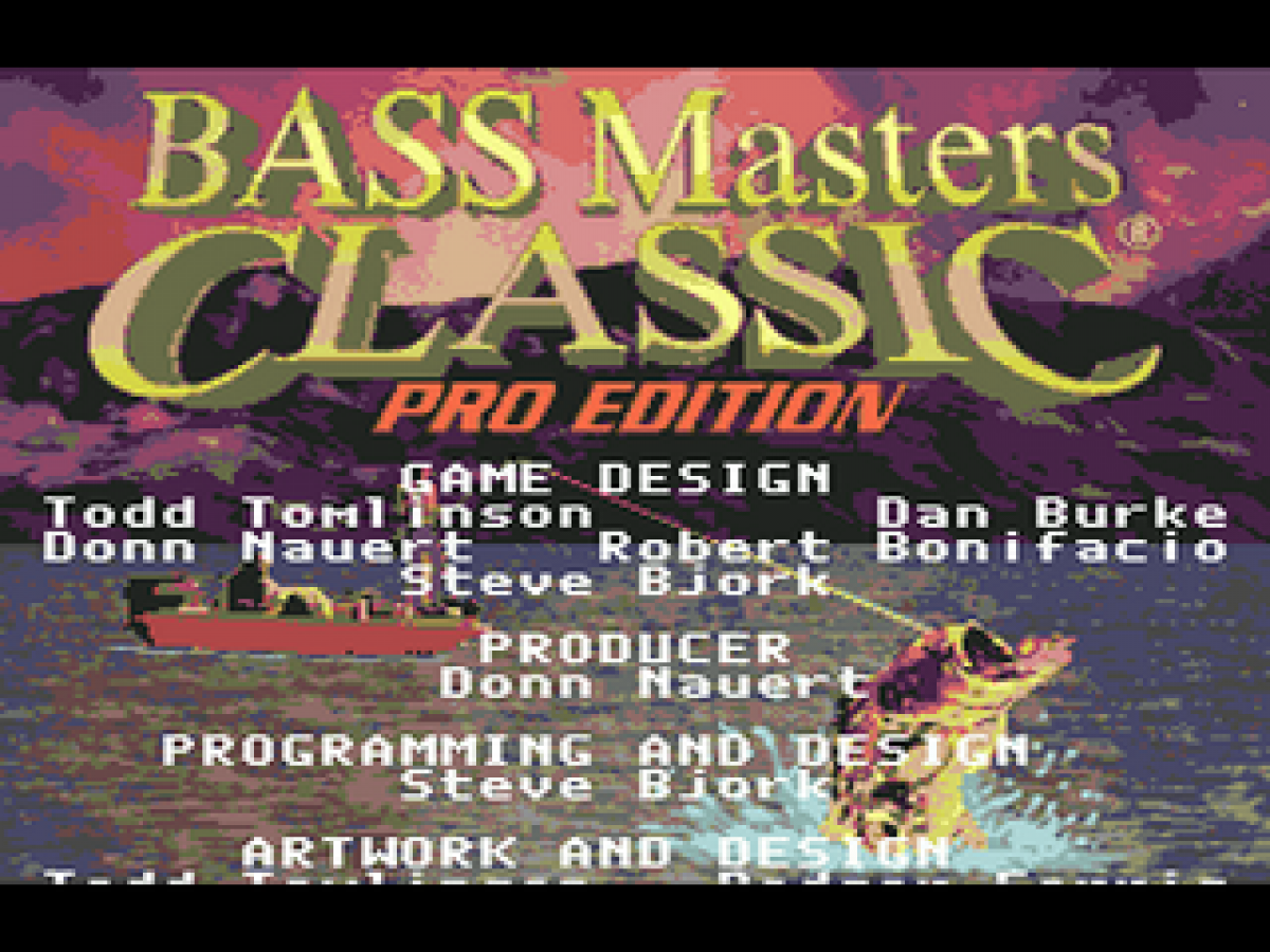 Bass Masters Classic: Pro Edition title screen for Sega Genesis (GEN) video game