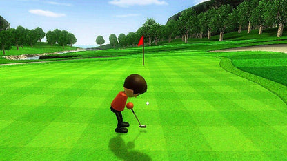 Wii Sports gameplay for Nintendo Wii (Wii) featuring motion‑controlled gameplay with tennis, bowling, baseball, golf, and boxing in a fun, family‑friendly sports collection.