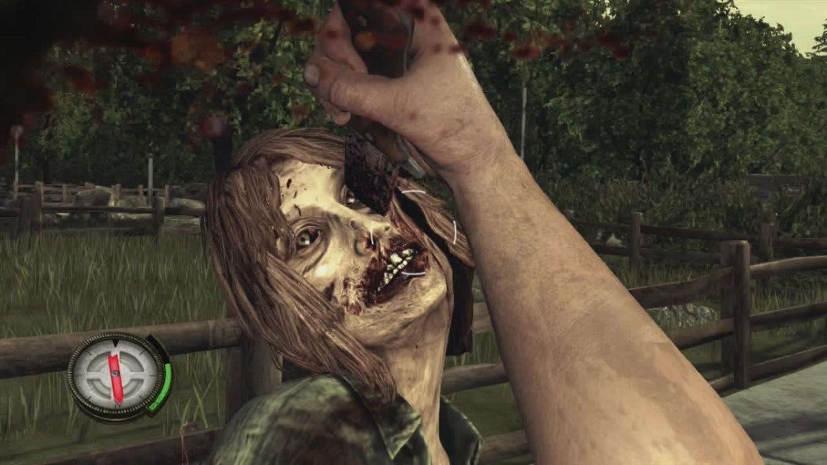 The Walking Dead Survival Instinct retro Xbox 360 video game featuring zombie survival gameplay, first person shooter combat, post apocalyptic action and classic Xbox 360 entertainment - gameplay