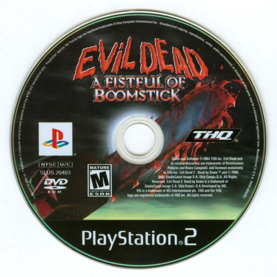 Evil Dead Fistful of Boomstick PlayStation 2 PS2 retro video game action adventure disc (2003)