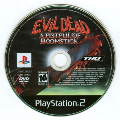 Evil Dead Fistful of Boomstick PlayStation 2 PS2 retro video game action adventure disc (2003)