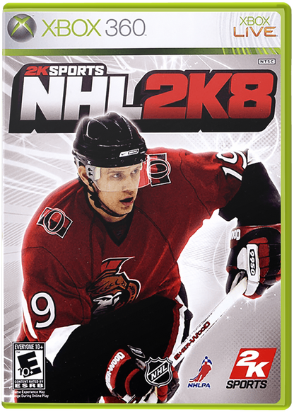 NHL 2K8 cover art for Xbox 360 (X360) sports ice hockey video game