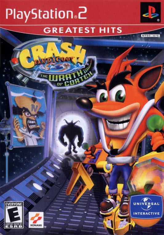 Crash Bandicoot The Wrath of Cortex action platformer video game featuring classic Crash gameplay multiple playable characters colorful 3D levels challenging platforming and the next generation evolution of the Crash Bandicoot series front cover
