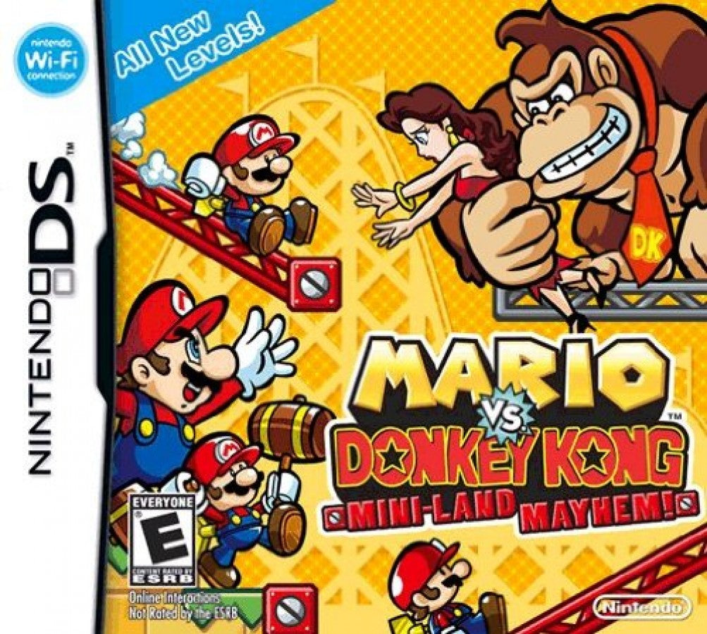 Mario vs. Donkey Kong: Mini-Land Mayhem cover art for Nintendo DS (DS) puzzle platforming video game