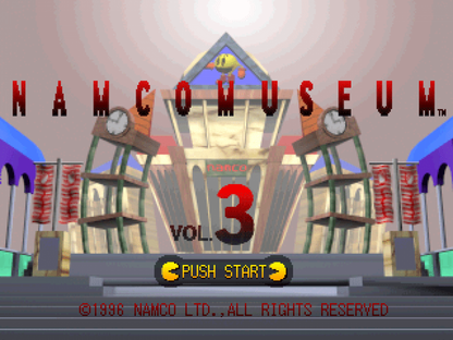 Namco Museum: Volume 3 title card for PlayStation 1 (PS1) retro video game