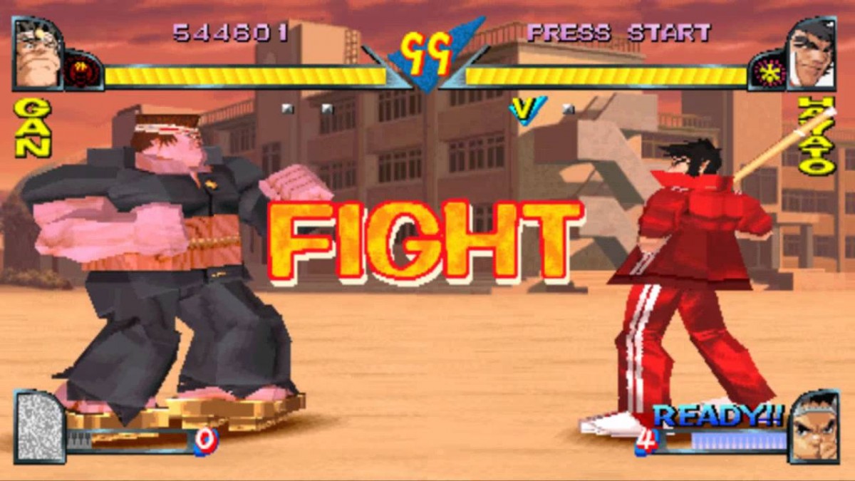 Retro Rival Schools PS1 cover art inspired design featuring classic PlayStation fighting game aesthetic vintage anime combat characters arcade style action gaming fan apparel nostalgic 90s Capcom fighter merch gameplay
