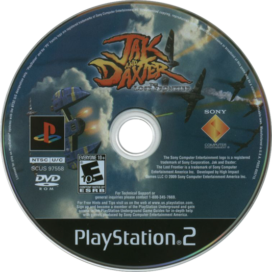 Jak and Daxter The Lost Frontier PlayStation 2 PS2 video game, action platformer, adventure gameplay, story-driven platforming, classic console title disc
