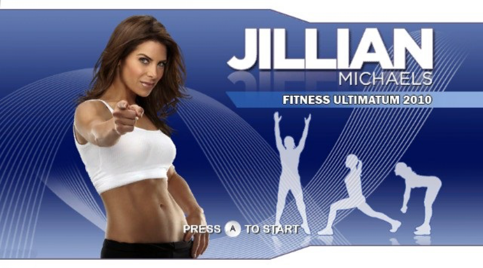 Jillian Michaels' Fitness Ultimatum 2010 title screen for Nintendo Wii (Wii) video game