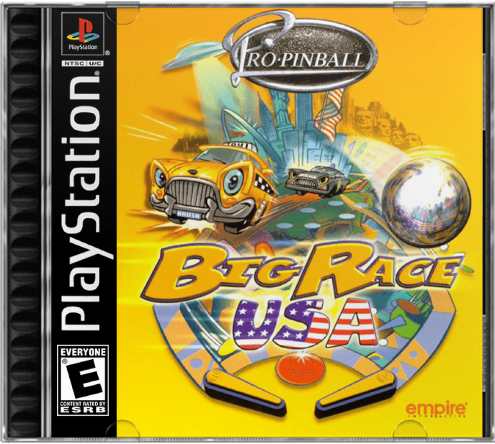 Pro Pinball: Big Race USA cover art for PlayStation 1 (PS1) pinball video game