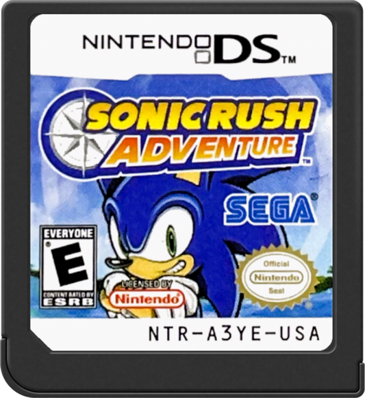 Sonic Rush Adventure Nintendo DS for retro video game enthusiasts featuring high speed side scrolling platforming gameplay Sonic and Blaze adventures fast paced action colorful stages boss battles touchscreen features and collectible gaming appeal cartridge 