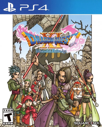 Dragon Quest XI Echoes of an Elusive Age PlayStation 4 PS4 for retro video game enthusiasts featuring fantasy role playing gameplay turn based combat mechanics expansive world exploration memorable characters epic story driven adventure classic JRPG elements and collectible gaming appeal front cover