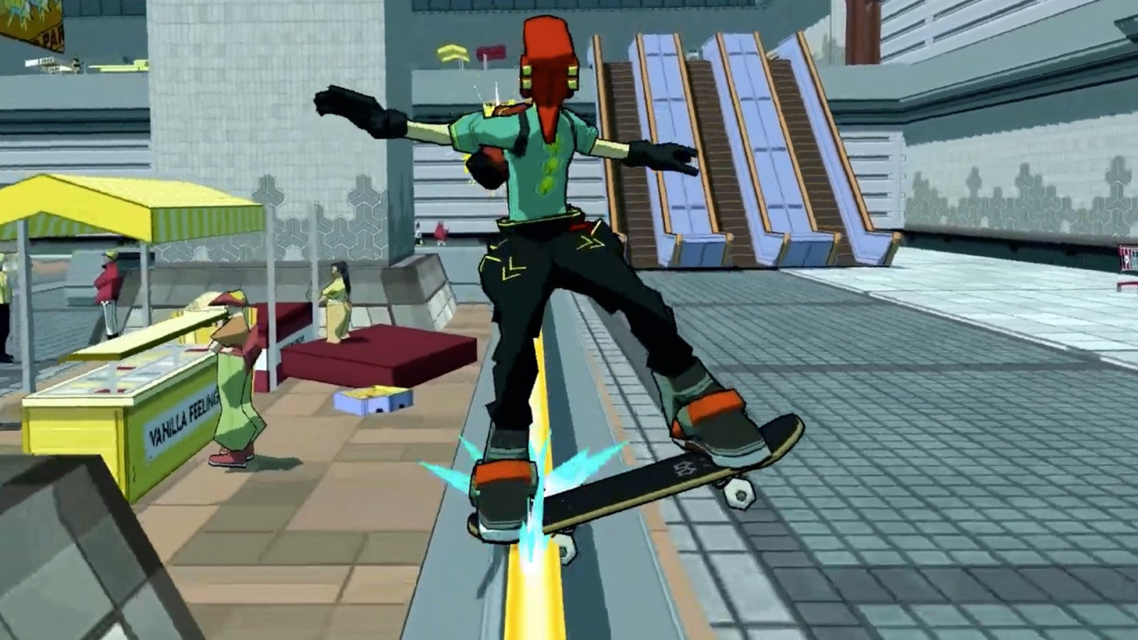 Bomb Rush Cyberfunk Nintendo Switch for action platforming video game fans featuring fast paced graffiti gameplay stylish hoverboard skating inline skating BMX biking open world city exploration trick combos vibrant cel shaded visuals energetic soundtrack futuristic urban adventure collectible gaming appeal gameplay 