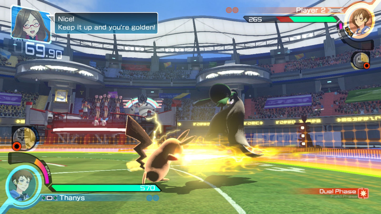 Pokkén Tournament DX Nintendo Switch video game, fighting action, Pokémon battles, competitive multiplayer gameplay, console title gameplay screenshot