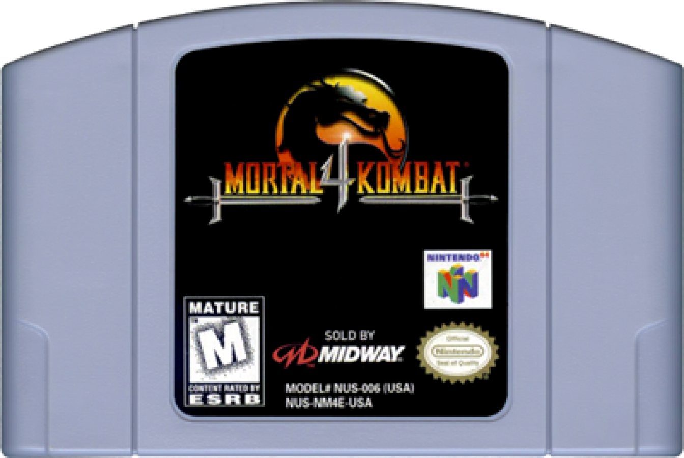 Mortal Kombat 4 Nintendo 64 N64 for fighting video game fans featuring classic Mortal Kombat characters intense 3D combat special moves finishing moves weapon attacks brutal battles multiple arenas and classic Nintendo 64 gameplay collectible retro gaming appeal game cartridge