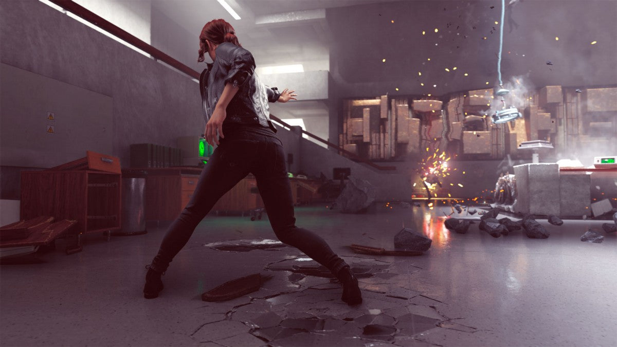 Control Xbox One action-adventure third-person shooter supernatural thriller Remedy Entertainment Jesse Faden The Oldest House telekinetic powers weapon forms eerie atmosphere brutalist architecture gameplay screenshot