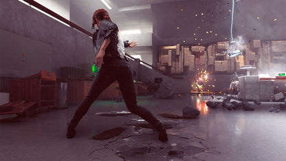 Control Xbox One action-adventure third-person shooter supernatural thriller Remedy Entertainment Jesse Faden The Oldest House telekinetic powers weapon forms eerie atmosphere brutalist architecture gameplay screenshot