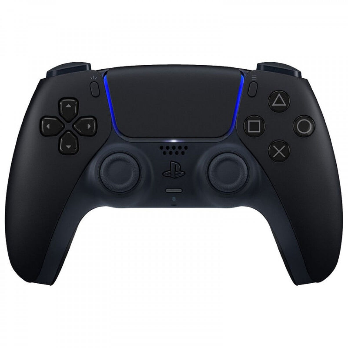 PlayStation 5 DualSense Wireless Controller New Midnight Black official accessory immersive gaming haptic feedback adaptive triggers built-in microphone create button front of controller