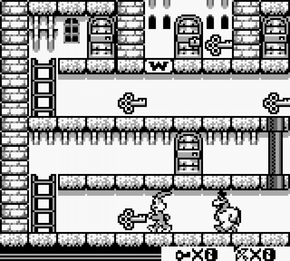 Bugs Bunny in Crazy Castle 2 Game Boy GB for retro video game enthusiasts featuring action puzzle platforming gameplay Looney Tunes characters maze style levels item collection enemy avoidance family friendly handheld adventure and collectible gaming appeal gameplay 
