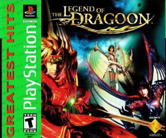 Legend of Dragoon Greatest Hits PlayStation 1 turn-based RPG four player party additions system magic dragoon transformations epic fantasy Sony classic front cover
