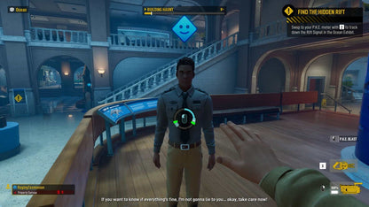 Ghostbusters: Spirits Unleashed for PlayStation 4 (PS4) at Gamers INC, featuring fun asymmetrical multiplayer where teams of Ghostbusters hunt a player-controlled ghost, with customizable gear, classic Ghostbusters humor, and spooky haunted locations to capture or escape from the paranormal chaos gameplay screenshot