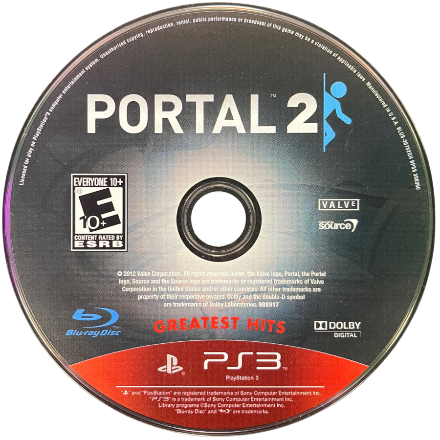 retro Portal 2 Greatest Hits PlayStation 3 PS3 cover art collectible puzzle platformer Valve game authentic classic gaming disc