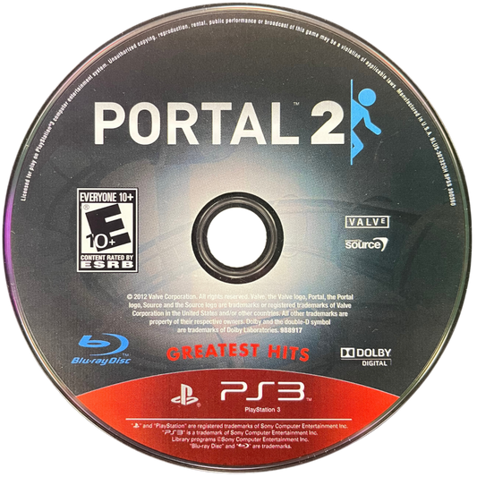 retro Portal 2 Greatest Hits PlayStation 3 PS3 cover art collectible puzzle platformer Valve game authentic classic gaming disc