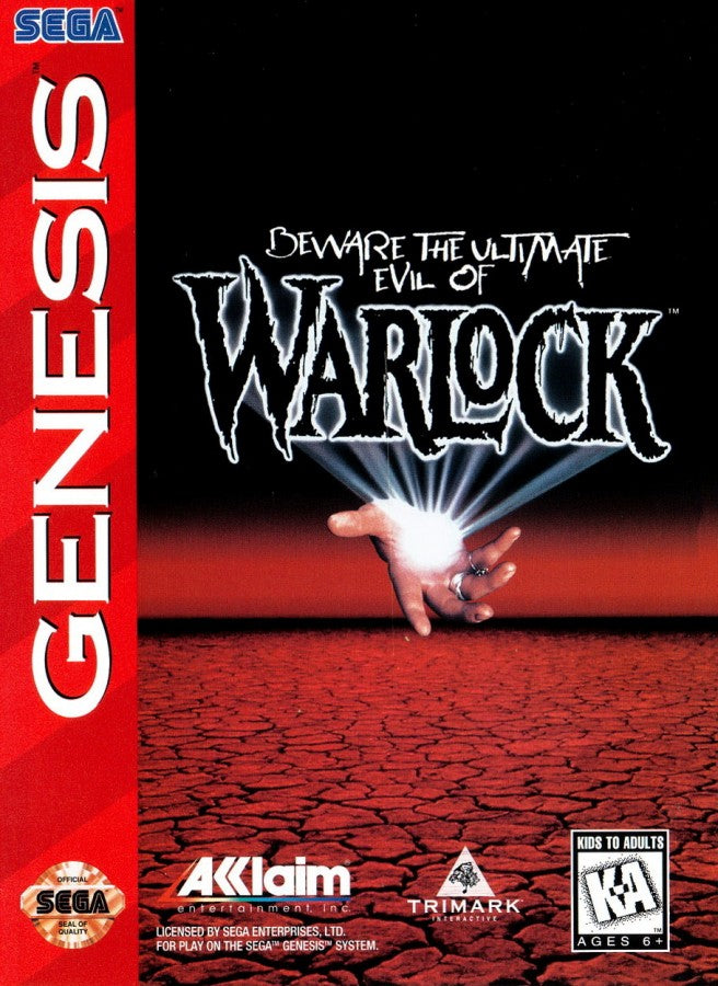 Warlock Sega Genesis retro video game action platformer cover art (1995)