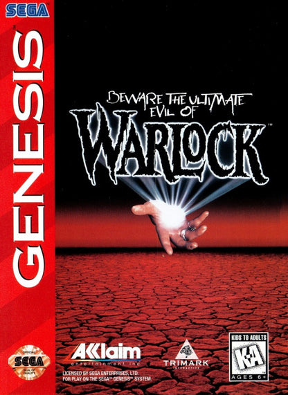 Warlock Sega Genesis retro video game action platformer cover art (1995)