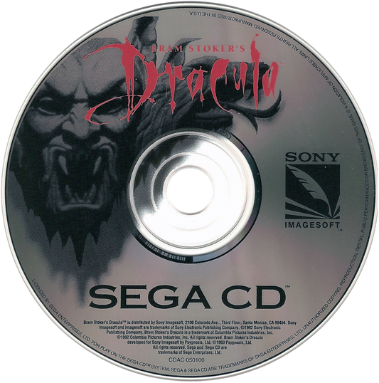 Bram Stokers Dracula Sega CD action platformer movie tie in based on film gothic horror vampire combat side scrolling gameplay castle exploration enemies boss battles cinematic FMV cutscenes retro gaming Sega CD software video game title disc