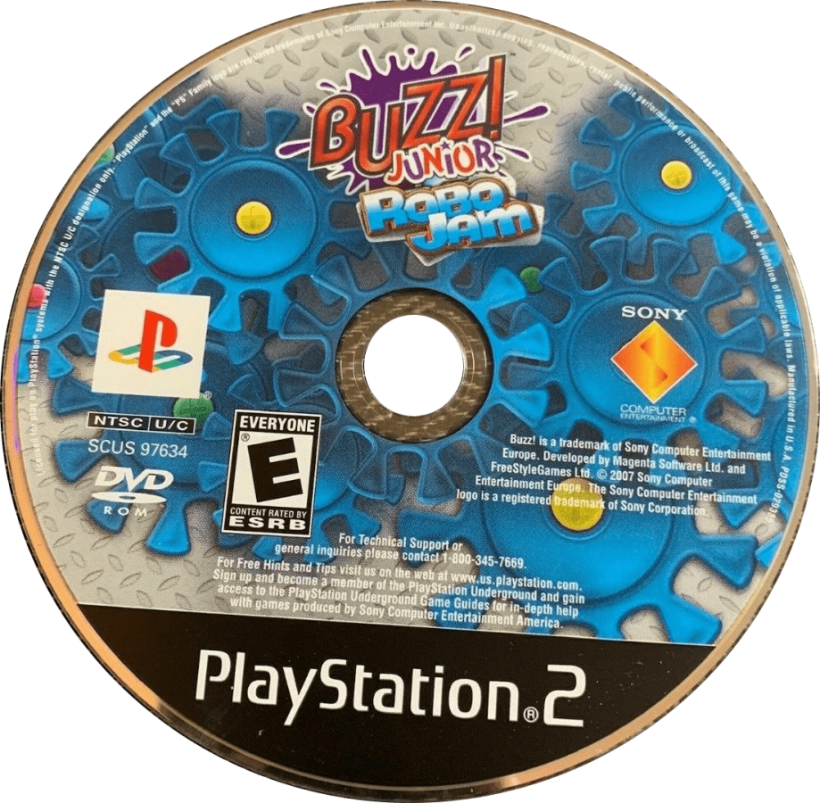 Buzz! Junior: Robo Jam for PlayStation 2 with fun-filled party mini-games and robot-themed challenges disc