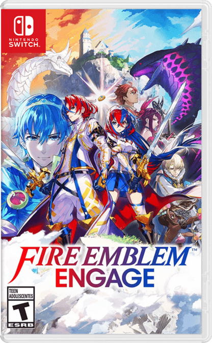 Fire Emblem Engage Nintendo Switch NS video game featuring tactical role playing gameplay turn based strategy battles character recruitment team building weapon combat fantasy adventure Emblem Rings iconic Fire Emblem heroes character development and story driven gameplay Nintendo Switch gaming cover art