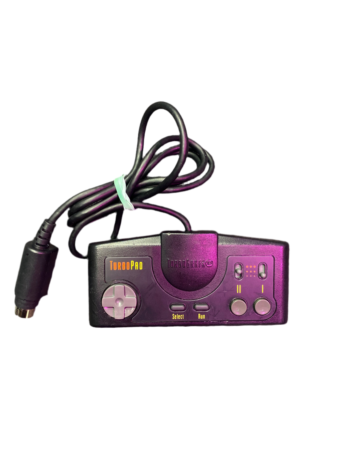 TurboGrafx-16 System (TG16) with Turbo Booster featuring NEC’s 16 bit era console for HuCard games paired with the Turbo Booster add on for composite A V output and system expansion; enjoy classic arcade style action and shooters with the enhanced setup for playing on modern TVs top of real attachment