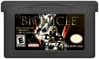 Bionicle Game Boy Advance GBA action-adventure video game based on the LEGO theme with elemental masks combat and puzzle-solving cartridge