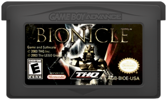 Bionicle Game Boy Advance GBA action-adventure video game based on the LEGO theme with elemental masks combat and puzzle-solving cartridge