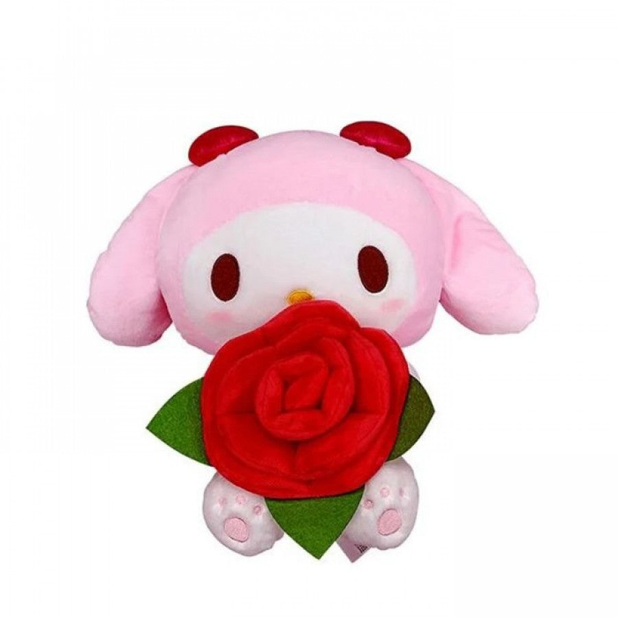 My Melody Heart and Rose 12 Inch Plush collectible Sanrio character plush featuring My Melody with heart and rose themed details soft plush construction adorable styling 12 inch size huggable display collectible Sanrio merchandise and fan collection appeal