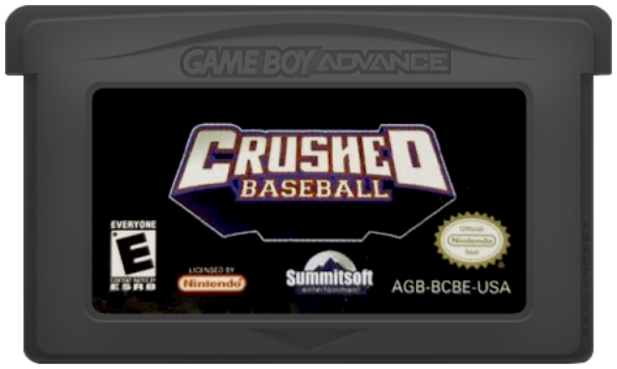 Crushed Baseball for Game Boy Advance with arcade-style baseball action theme cartridge