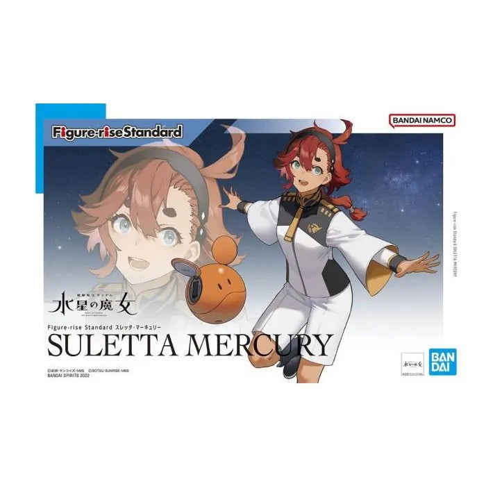 Suletta Mercury Figure rise Standard Bandai Hobby model kit from Gundam The Witch from Mercury anime buildable character figure detailed plastic kit collectible display piece pilot character figure for fans 