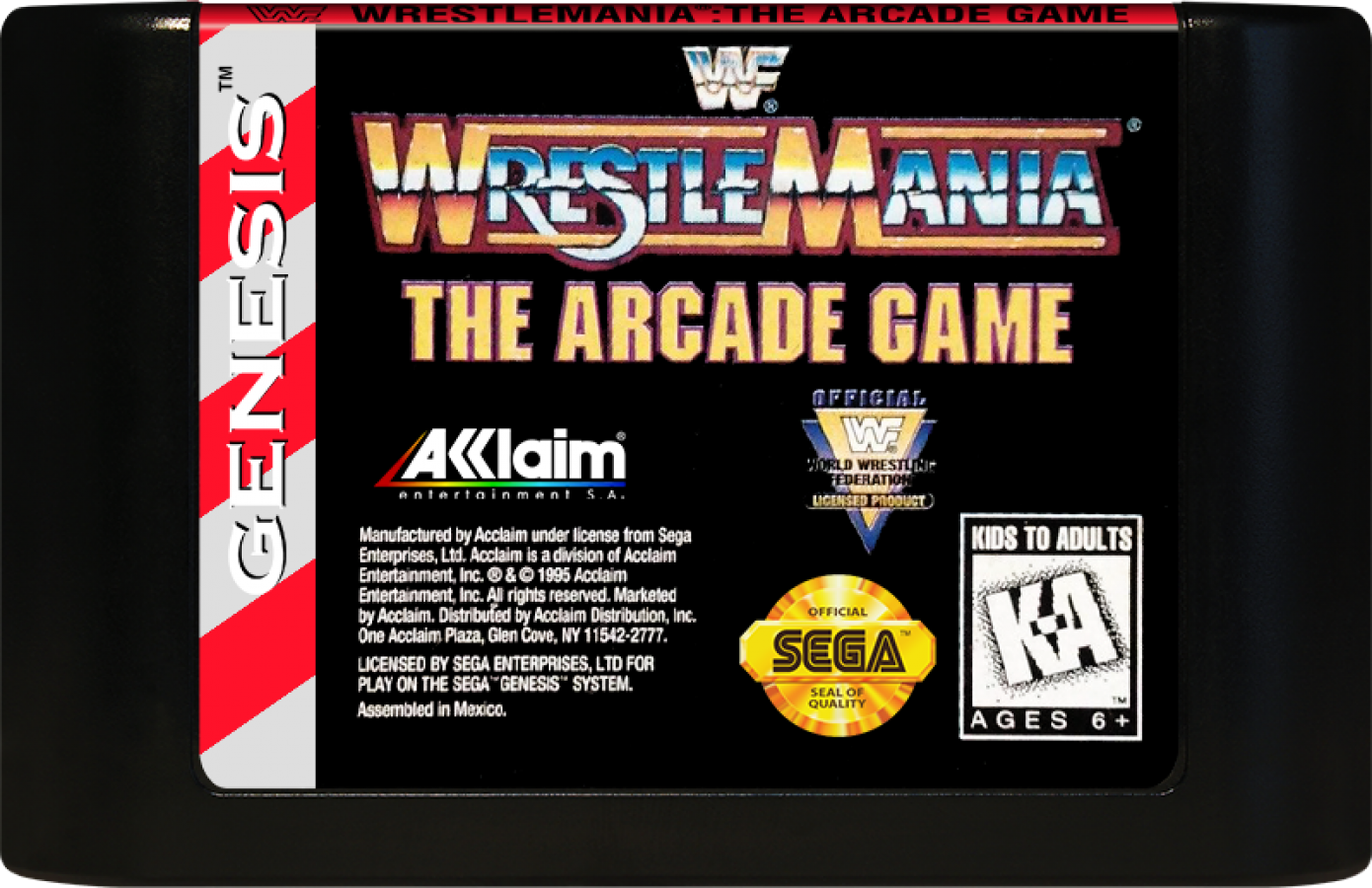WWF Wrestlemania: The Arcade Game cartridge for Sega Genesis (GEN) video game
