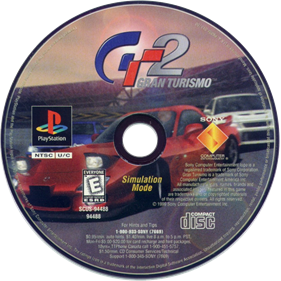 Gran Turismo 2 disc for PlayStation 1 (PS1) retro racing video game