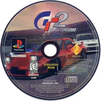 Gran Turismo 2 disc for PlayStation 1 (PS1) retro racing video game
