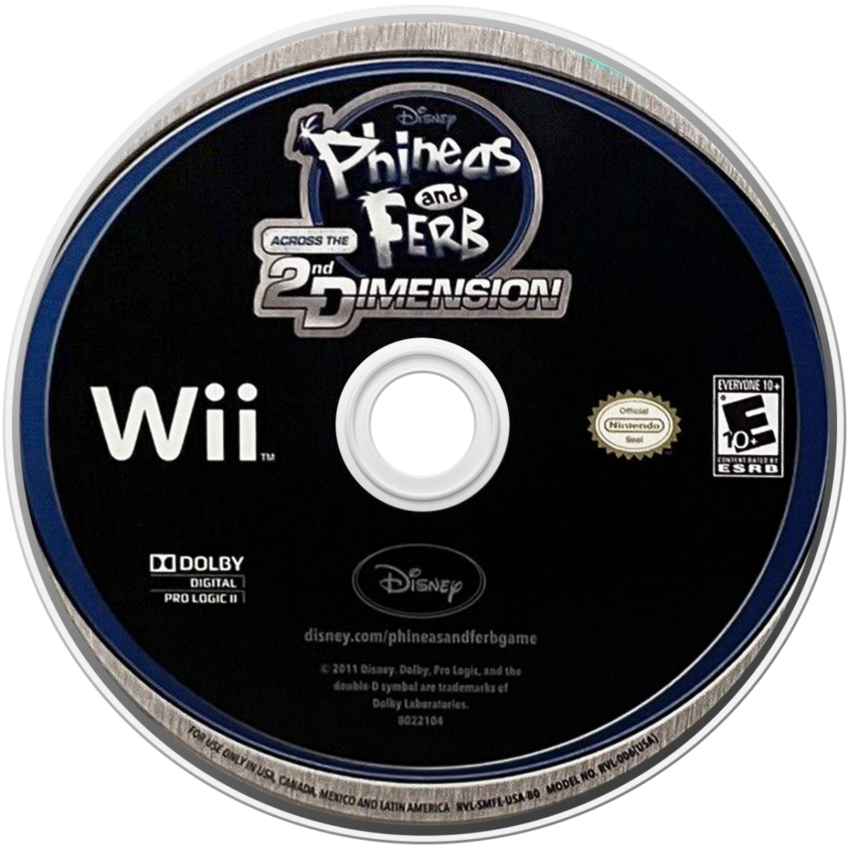 Phineas and Ferb Across the Second Dimension Wii inspired design featuring animated action adventure aesthetic dimensional travel storyline inventive gadgets colorful cartoon worlds cooperative gameplay Disney family friendly fun nostalgic Nintendo Wii presentation disc