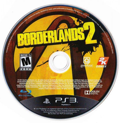 Borderlands 2 disc for PlayStation 3 (PS3) video game