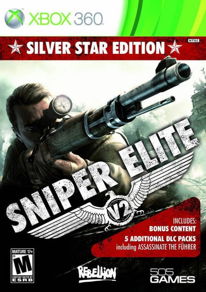 Sniper Elite V2 [Silver Star Edition] cover art for Xbox 360 (X360) tactical stealth sniper shooter video game